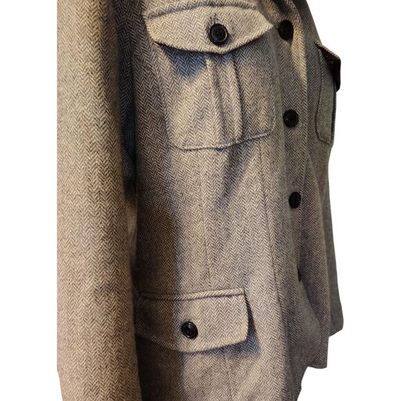 Relativity Vintage Wool Herringbone Peacoat Button Front Closure size XL womens - Picture 3 of 13